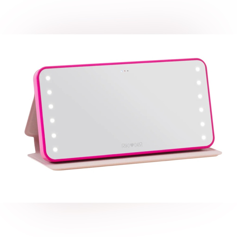 Riki Powerful Lighted Makeup Mirror And Power Bank in White